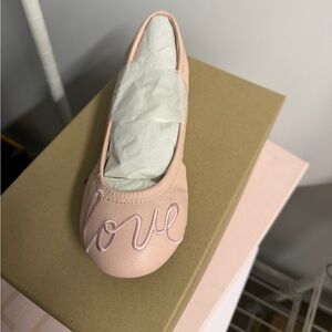 Love Pink Embroidered Flats